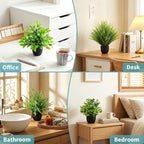 LOYWREE 4 Pack Artificial Plants Mini Fake Potted Plants Small Faux Greenery for Indoor Home Office Desk Table Shelf Farmhouse Bathroom Kitchen Coffee Table Laundry Room Decor