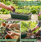 Grow Sponges with Tray, 24 Pack Seed Starter Pods & Starter Plugs for Cuttings, Hydroponic Grow Sponges for Seed Starting, Plant Plugs for Herbs Vegetables Flowers, Easy Transplant Rooter Pods