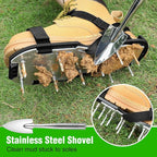 Lawn Aerator Shoes for Grass - Pre-Assembled Grass Aerator Shoes for Lawn - Soil Yard Aerator Tool for Aerating Patio Garden, Black