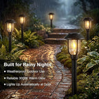 Solar Pathway Lights Outdoor 8 Pack, Warm White Solar Path Lights, Waterproof Energy Efficient Landscape Lights Decorative Auto On/Off, Solar Garden Lights for Yard Walkway Driveway Patio