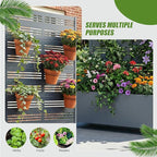 Casaphoria Metal Raised Garden Bed with Trellis and Wheels, 72"x35"x16" Planter Box for Climbing Plants, Vegetables & Vines, Features Drainage Holes and Privacy Screen, Grey-Harold