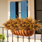 8pack Fall Fake Fern Plants Faux Boston Ferns UV Resistant Greenery for Outdoor Front Porch Artificial Ferns Stems for Indoor Home Porch Garden Window Box Autumn Decor