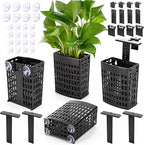 2026 Latest Upgraded Aquarium Plant Holder Adjustable Height with Extendable Hook and Suction Cup for Fish Tank Aquaponic Plant Cultivation and Aquascape Accessories Decorations (4 Pack)