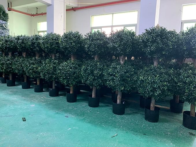 3Ft-35'' Artificial Boxwood Double Ball Topiary Trees,2PACK Faux Topiaries Tree Store Garden Indoor&Outdoor for Porch Home Decor
