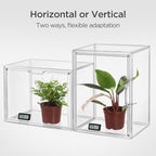 HBlife Mini Greenhouse for Indoor, Clear Stackable Green House with Magnetic Waterproof Door for Small Plants Nursery Germination, Tabletop Portable Greenhouse, 14.1x8.6x10.6 Inch (3 Pack)