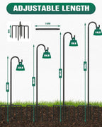 Breeze Touch 1Pack 76 Inch Adjustable Shepherd Hooks for Outdoor Outside, Heavy Duty with 7 Prongs Base, for Hanging Lantern, Hummingbird Feeder, Lightweight Plant, Wind Chime, Bird Feeder Hanger