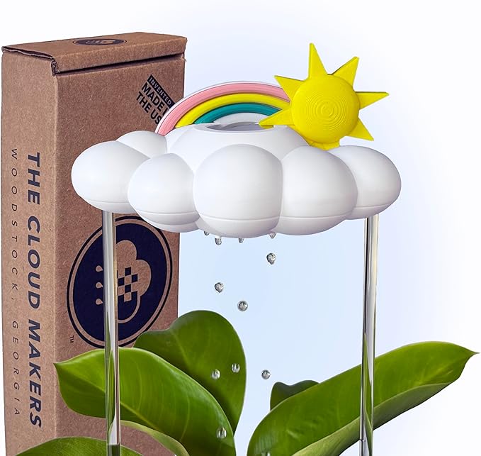 Original Dripping Rain Cloud with Sun and Pastel Rainbow Charms