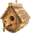 1 Pack Wren Houses for Outdoors,Natural Wooden Hanging Bird House for Chickadee,Bluebird,Handmade from Natural Wood for Garden Decorations
