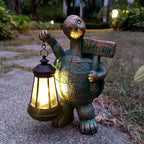 Turtle Garden Statue Outdoor Décor with Solar Lights Lantern,Turtle Solar Light Figurines Outside Decorations for Yard，Lawn ,Patio, Balcony, Unique Housewarming Gifts
