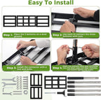 Lawn Leveling Rake, 45"x10" Stainless Steel Lawn Leveler with 76" Adjustable Handle, Heavy-Duty Yard Leveling Rake for Garden, Golf Course, Farm, Pasture, Professional Lawn Care Tool