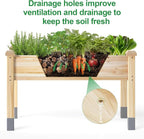 MIXC 331 lb Capacity Wooden Raised Garden Bed with Legs, 48x24x31 in. Elevated Reinforced Large Planter Box for Vegetable Flower Herb Outdoors - Beam and Column Structure - Unmatched Strength Outlast