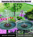 SZMP Solar Fountain 3.5W Bird Bath Fountains with Flower Upgraded Glass Panel, Solar Powered Water Fountain with 7 Nozzles & 4 Fixer, Solar Fountain Pump for Bird Bath, Garden, Pond, Outdoor -Black