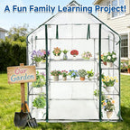 SUNGIFT Greenhouses for Outdoors, Upgraded PVC Cover Walk-in Greenhouse Kit 57x61x80 Inch, Zippered Windows Mesh Door, Plant Garden Hot House for Outside, Clear