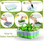 Silicone Seed Starter Tray with Humidity Dome, Indoor Seedling Starter Kit, 5-Pack Flexible Germination Trays - Adjustable Vent, Reusable & Dishwasher Safe for Herbs/Vegetables/Flowers