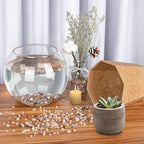 Decorative Polished Rocks, RIFNY 0.3" Gravel Rocks Crushed Crystal for Plant Flower Pots Succulents Cactus Bamboo Plant Vase Filler Aquarium Fish Tank Decorations and DIY Craft (1.5 LB, White)