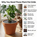 Cuttable Plant Pot Grids - 4 Pcs 15.7" No Pre-Cut Hole Soil Covers Protectors from Animals, Indoor Round Flower Planter Pots Mesh for Outdoor Garden Plants