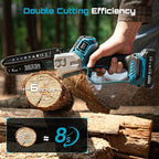 SEESII Brushless Mini Chainsaw 6 Inch, Handheld Saw with 2 * 2000 mAh Batteries, Cordless Chainsaw with Automatic Oiler, Compatible with Makita 18V Battery, Electric Saw for Tree Limb Branch Cutter