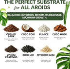 AROID Potting Mix/Premium Soil for Monstera, Philodendron, Alocasia, Anthurium – Chunky, Optimally Aerated Soil – Organic & Ready to Use – Supercharges Root and Foliage Growth (8 QTS)
