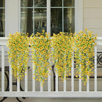 Artificial Hanging Flowers Plants for Outdoor Fall Decoration, 2PCS Faux Silk Daisy UV Resistant Look Real for Outside Home Indoor Planter Porch Garden Yard Autumn Decor(Yellow)