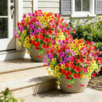 40 Pcs Artificial Flowers for Outdoors Fake Flowers UV Resistant, Artificial Plants Outdoor Indoor Faux Plastic Fake Plants for Planter Front Door Garden Porch Yard Home Decor(Pink Red Purple Yellow)