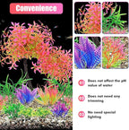 AQUANEAT Artificial Aquarium Plants, Fish Tank Pink Tree Decoration Set, Plastic Accessories, 11pcs