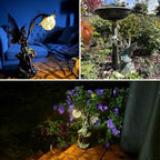 TERESA'S COLLECTIONS Garden Statues Fairy Sculptures & Statues, Outdoor Solar Light Garden Decor Resin Patina Bronze Figurines for Outdoor Decor, Valentines Decorations Gifts for Women Mom, 13.8''