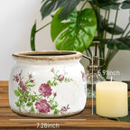 Dosayes Large Ceramic Pot for Planters, Ice Crack Glazed Flower Pot with Drainage Holes,5.91inch Vintage Planters for Indoor and Outdoor (Pink)