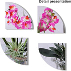 Jusdreen Artificial Purple Orchid Centerpiece, 14.5 Inch Phalaenopsis in Glass Vase with Potting for Home Office Table Decor, Realistic Orchid Arrangement