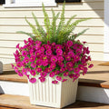 Hrobek Artificial Flowers for Outdoors Faux Plants Outside Indoor,UV Resistant Silk Fake Petunia Ferns for Home Patio Garden Back Yard Front Porch Decor(13 Bunches,Light Purple)