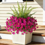 Hrobek Artificial Flowers for Outdoors Faux Plants Outside Indoor,UV Resistant Silk Fake Petunia Ferns for Home Patio Garden Back Yard Front Porch Decor(13 Bunches,Light Purple)