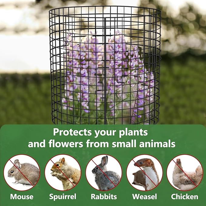 18 PCS Plant Protector from Animals,13.5" Dia x 14" H Pre-Bent Wire Plant Protectors, Metal Plant Cages for Outdoor Plants Plant Cage & Supports Keep Animals Out Garden
