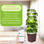 Hydroponics Tower Growing System Kit, Vertical Garden Indoor Outdoor, Up to 35 plants,Lettuce Grow Tower & Timer, Smart Indoor Growing System for Kitchen, Balcony, Apartment Herbs & Vegetables