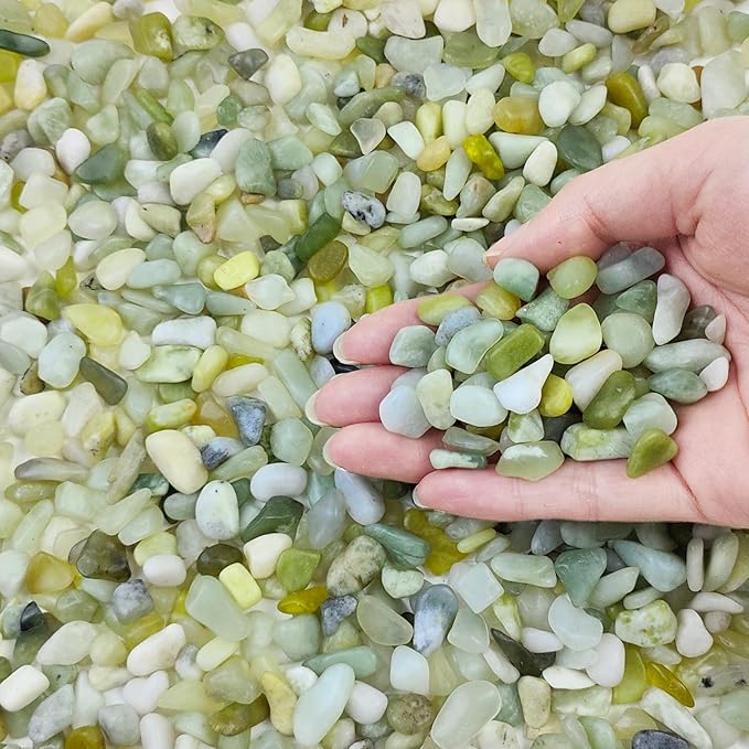 FANTIAN 5 lbs Jade Gravel Small Pebbles for Indoor Plants, Decorative Rocks for Plants Succulents Cactus Bamboo Vases Filler and Potted Drainage Gravel