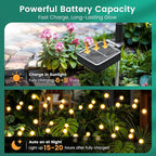 Solar Christmas Decorations, 50 LED Firefly Solar Christmas Lights Outdoor Waterproof, Garden Lights for Yard Porch Patio Decor (5 Pack)