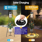 Mothers Day Gifts for Mom Wife Grandma Daughter Friends Sister, 2 Pack Outdoor Solar Floor Lamp with Plant Stand, Hummigbird Print, Solar & USB 2 Way Charging