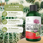 Professional Cactus Fertilizer Liquid 3-1-2 Concentrate 8 oz, Premium Liquid Plant Food for Indoor and Outdoor, Liquid Cactus Fertilizer Made in USA