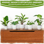Self-Watering Pots for Indoor Plants with Visible Water Window,5/6/6.5/8/10 Inch Outdoor Flower Pots with Drainage Holes & Reservoir for Patio, Home Decor (White)