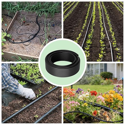1/2 Inch Blank Drip Irrigation Tubing, 60FT Distribution Hose for Garden, Greenhouse & Raised Beds, Flexible UV-Resistant Watering Line for Drip Irrigation Systems