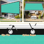 Shade&Beyond Customized Size 90% Sun Shade Cloth with Grommets, 10' X 24' Pergola Shade Cover Canopy, Mesh Tarp Sun Screens for Patio, Outdoor, Garden, Backyard GN01, Turquoise
