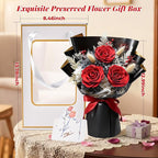 Preserved Flowers Bouquet, Flowers for Delivery,Handmade Red Rose Bouquets Lasting 3-5 Years, Luxury Gift Box,Birthday Flowers Gifts for Women Mom Grandma Wife Friends