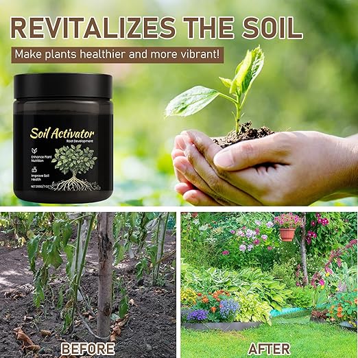 2 Pack 200g Soil Activators, Organic Soil Activators and Plant Fertilizers, Premium Soil Activated Treasure, Water-Soluble Formula, Promoting Growth for Vegetables & All Plants