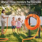 TomCare Garden Hose Holder Heavy Duty Water Hose Holder Holds 160 FT Hoses Freestanding Hose Reel Outdoor Hoses Storage Hanger for Outside Yard