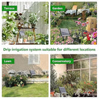 82FT Solar Drip Irrigation System, Auto Watering Kit for 30 Pots, Solar-Powered Plant Watering, 25 Timer Modes, 900ml/min Flow Indoor/Outdoor Garden, Balcony & Patio Irrigation System
