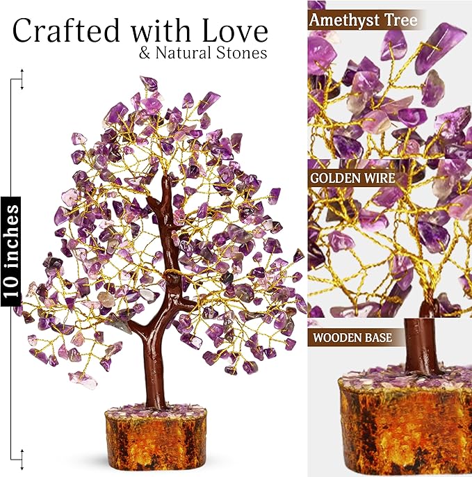 Amethyst Crystal Tree - Bonsai Trees, Balancing Tree, Crystal Gifts for Women, Crystal Tree for Positive Energy, Crytals and Gemstones, Crystals Gifts