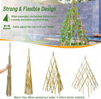 6ft Expandable Bamboo Teepee Trellis for Climbing Plants, Self-Standing Natural Bamboo Trellis for Plant Support, Folding Garden Trellis for Vines Flowers Vegetable Indoor Outdoor
