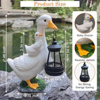 7.48" Small Goose Garden Statues Gifts,Outdoor Solar Goose Statue with Lantern Decoration Waterproof Figurine Lights for Outside Patio Yard Decor Lawn Ornaments Birthday Gifts for Grandma Mom Women