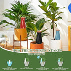 4 Packs Ollas Plant Watering Globes, 12 Oz Terracotta Self Watering Planter Insert, Automatic Watering Devices, Clay Drip Irrigation Stake for Indoor & Outdoor Plant, 1 Week Easy to Refill(Multicolor)