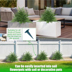 Yangrass Artificial 23" Fern Topiary Ball Trees, 2PCS Fake Fern Bushes Artificial Outdoor Plants with Ground Spikes, UV Resistant Lifelike Faux Greenery Shurbs for Home Garden Patio Porch Decor