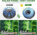 Mademax Upgraded Solar Fountain with 4 Easy Install Nozzle and Fixer, Solar Powered Fountain Pump for Bird Bath, Garden, Pond, Pool, Fish Tank, Outdoor