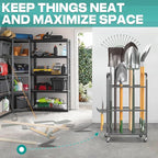 EVERHANGER Garden Tool Organizer and Storage, Yard Tool Stand Garage Tool Organization, Yard Tool Racks for Indoor/Outdoor Use